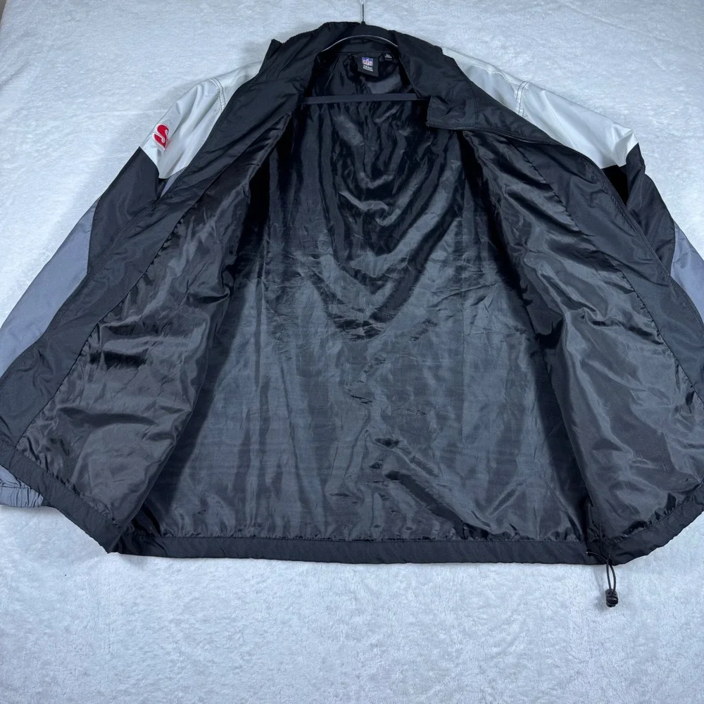 Reebok Carolina Panthers NFL Windbreaker Jacket Men Large Black Full Zip SI Logo